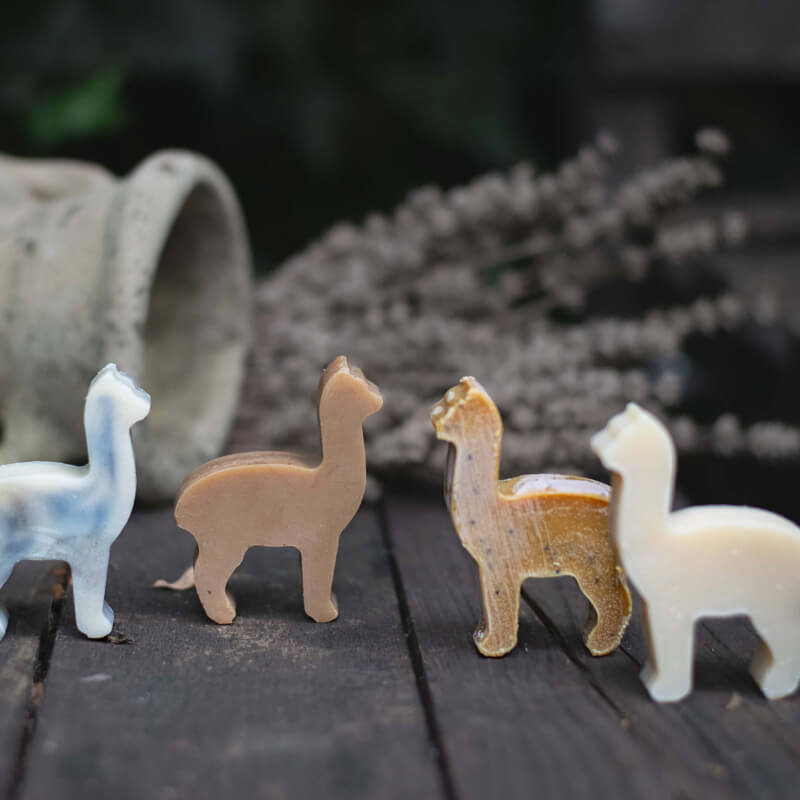 Alpaka Seife mit Keratin von Alpakin in Alpakaform handgemacht