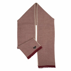 Warmer Alpaka Schal für Damen und Herren von Alpakin mit modernem Fischgrätenmuster in weinrot