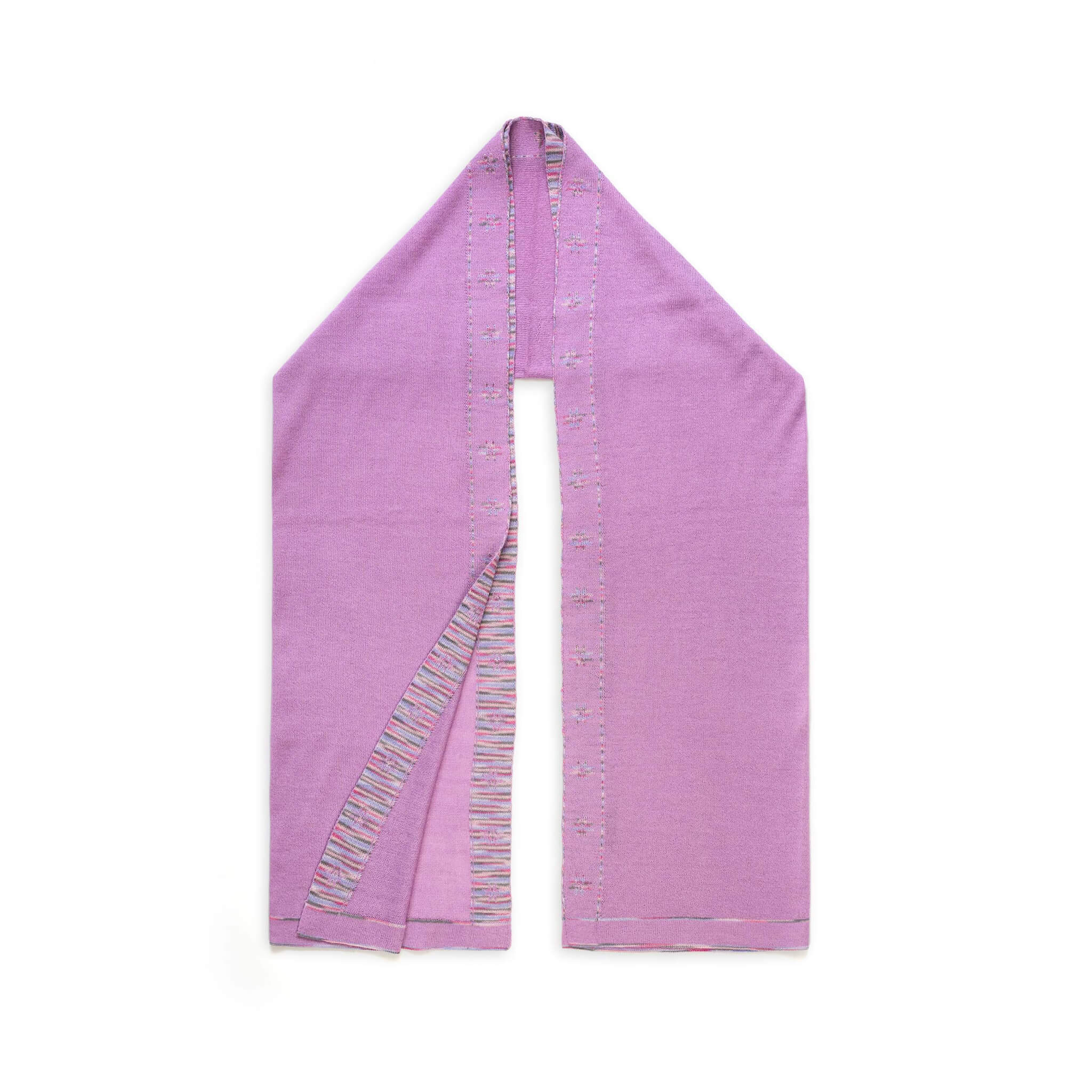 Alpaka Schal für Damen von Alpakin mit  Edelweiß Muster in lila