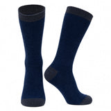Warme Alpaka Thermosocken in dunkelblau mit dunkelgrauen Akzenten an Ferse, Zehen und Bündchen
