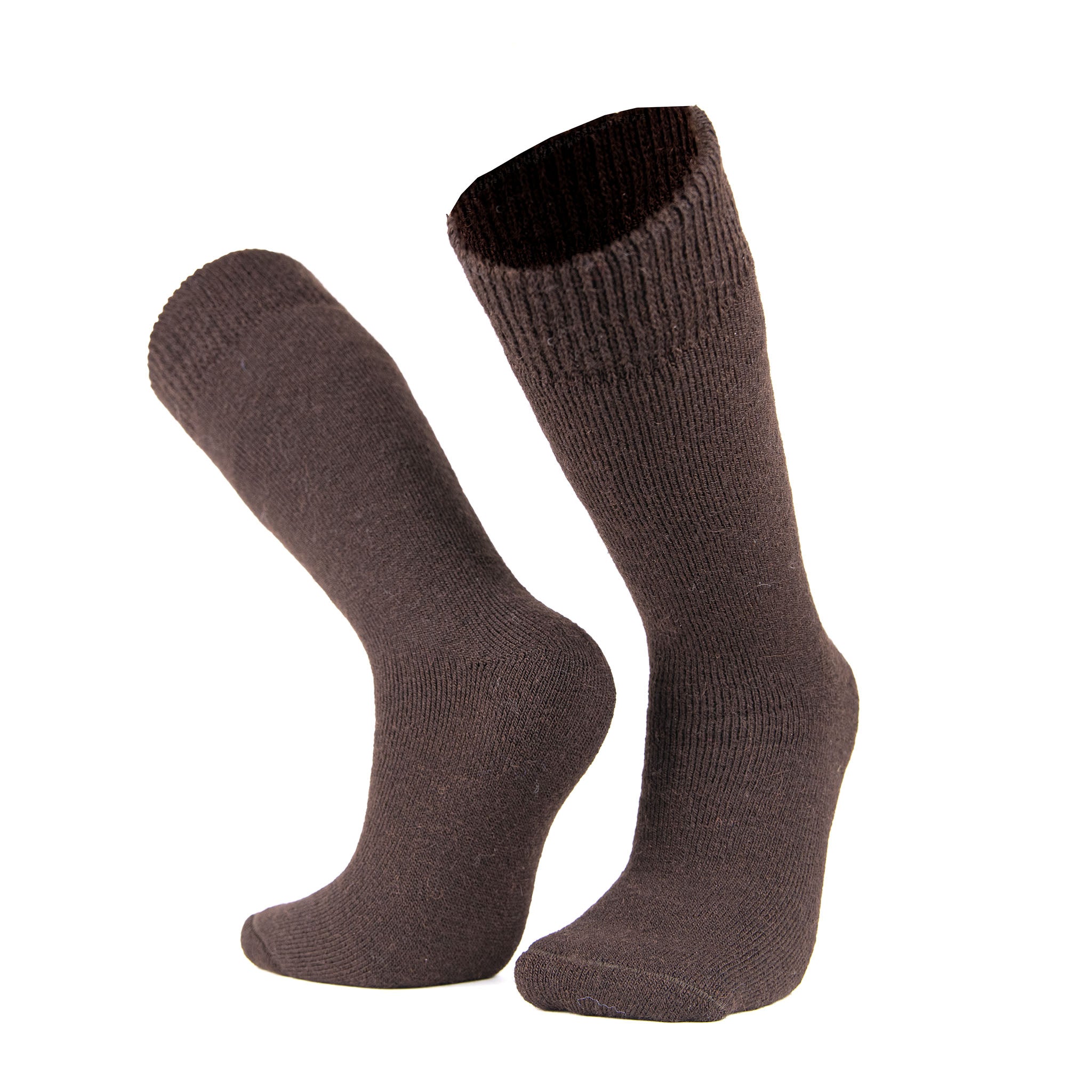 Dunkelbraune Alpaka Thermosocken als Socken gegen kalte Füße