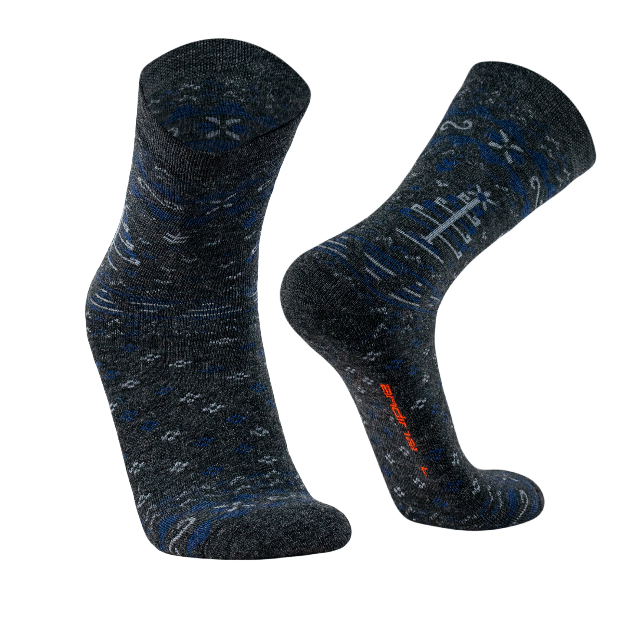 Alpaka Wollsocken Weihnachten für Damen und Herren von Alpakin in blau