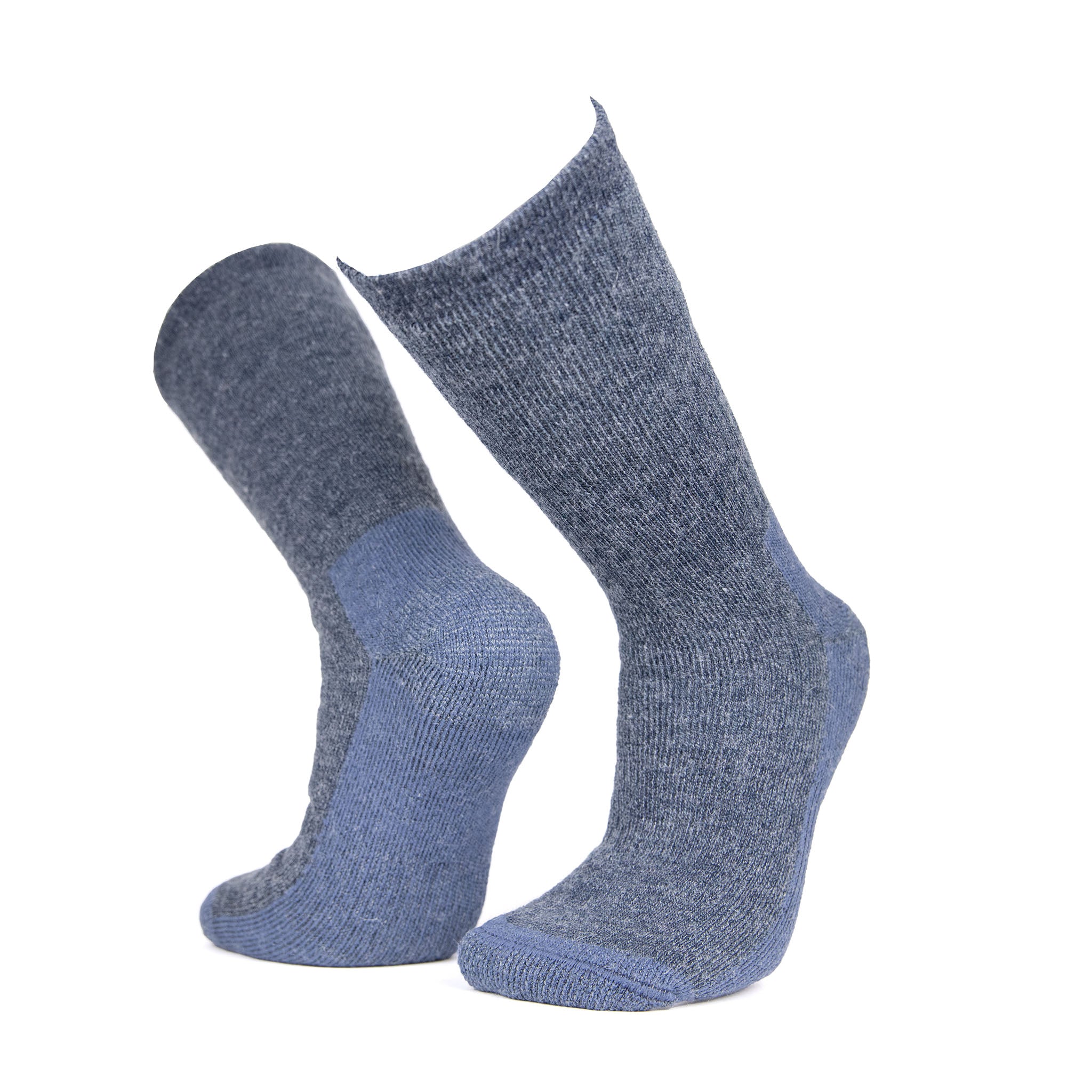 Alpaka Wollsocken in moderner Farbe Denim für ein angenehmes Fußklima, ohne Frieren oder Schwitzen
