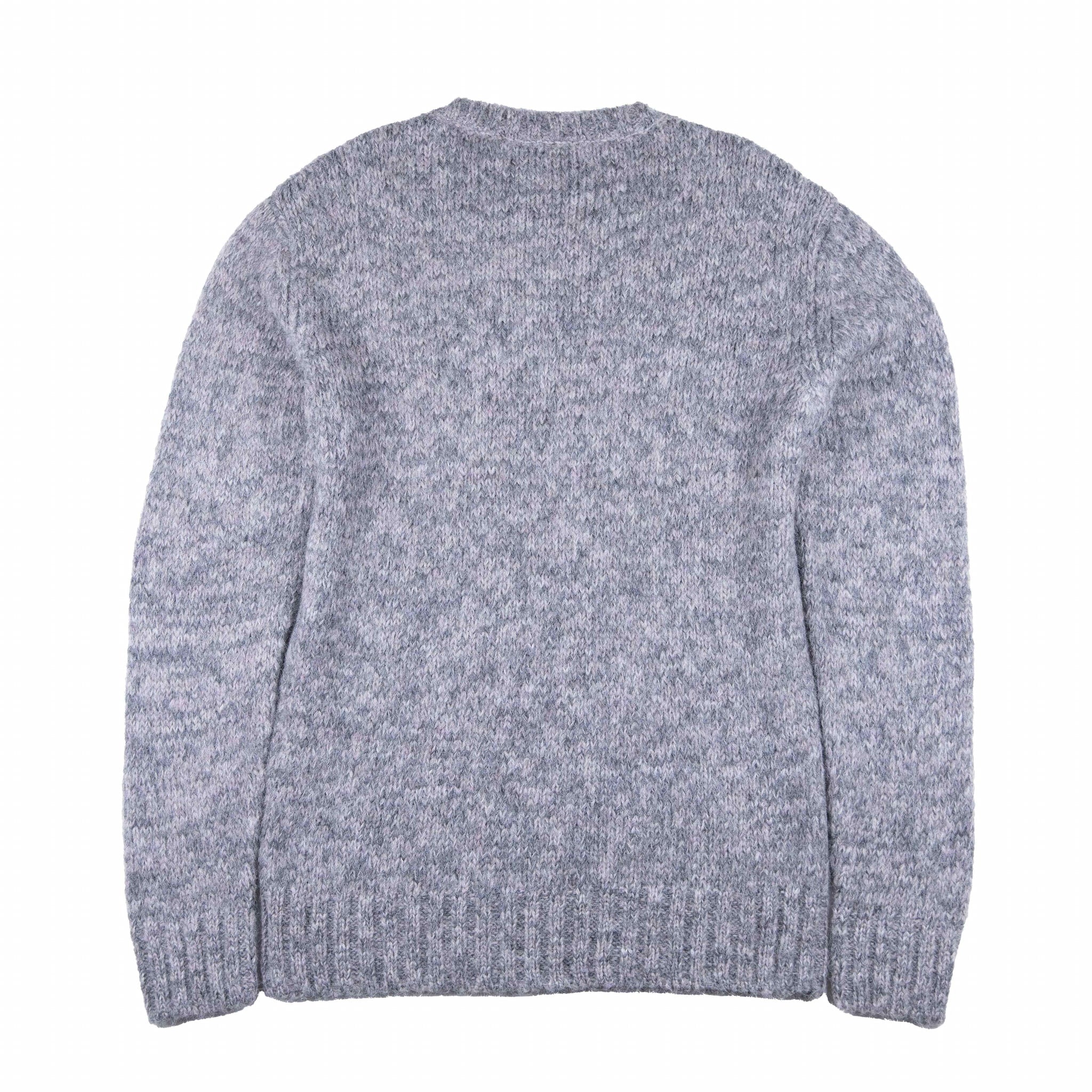 Alpaka Wollpullover Chikan für Herren in grau von hinten - feinste Textilverarbeitung aus Peru