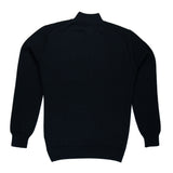 Feiner Alpaka Troyer in schwarz von hinten vor weißem Hintergrund