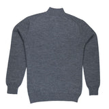 Alpaka Herren Troyer in dunkelgrau von hinten vor weißem Hintergrund