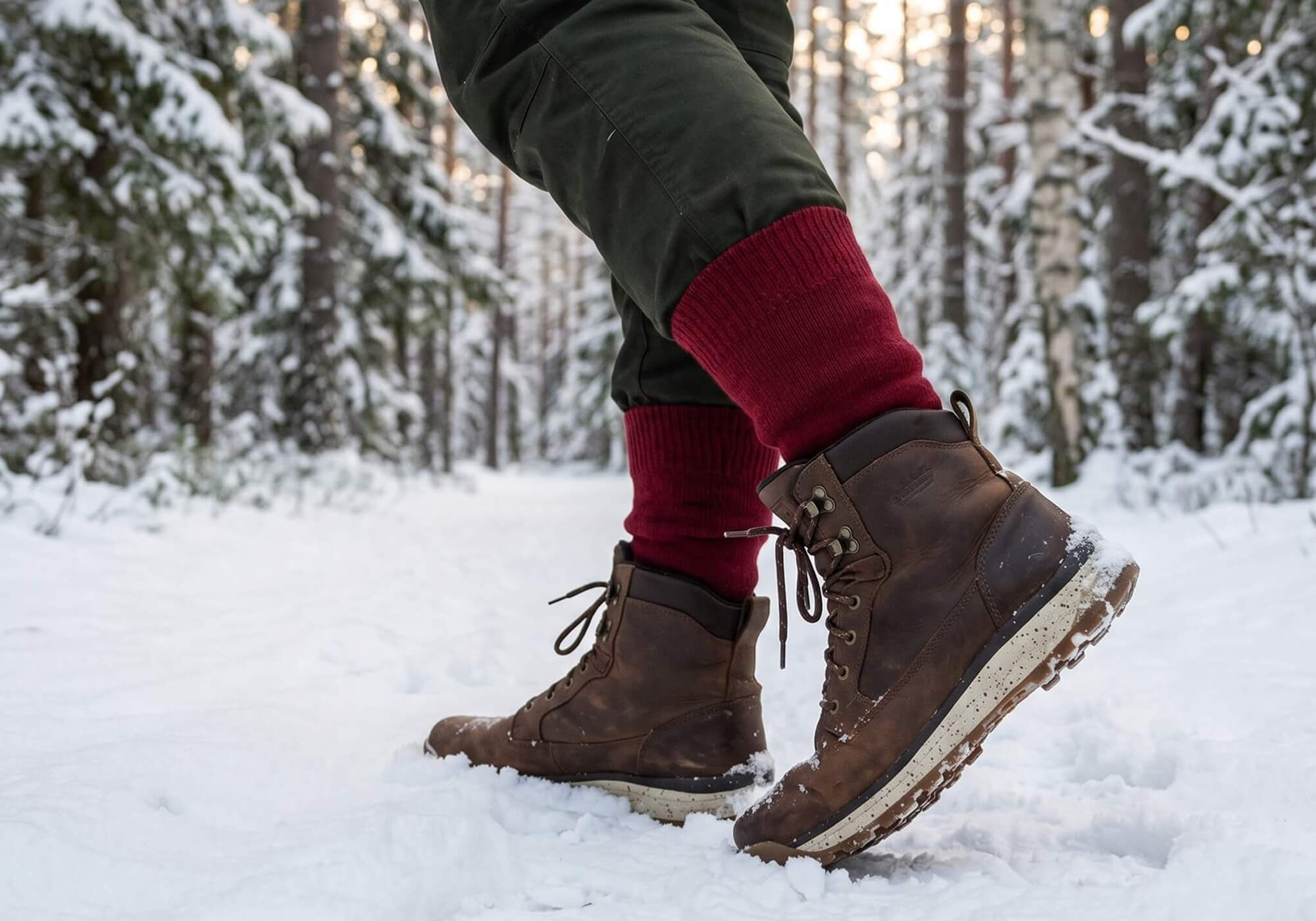 Im Schnee unterwegs mit den warmen Alpaka Wintersocken von Alpakin