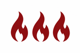 3 von 3 Flammen zeigt den Wärmegrad Urwarm