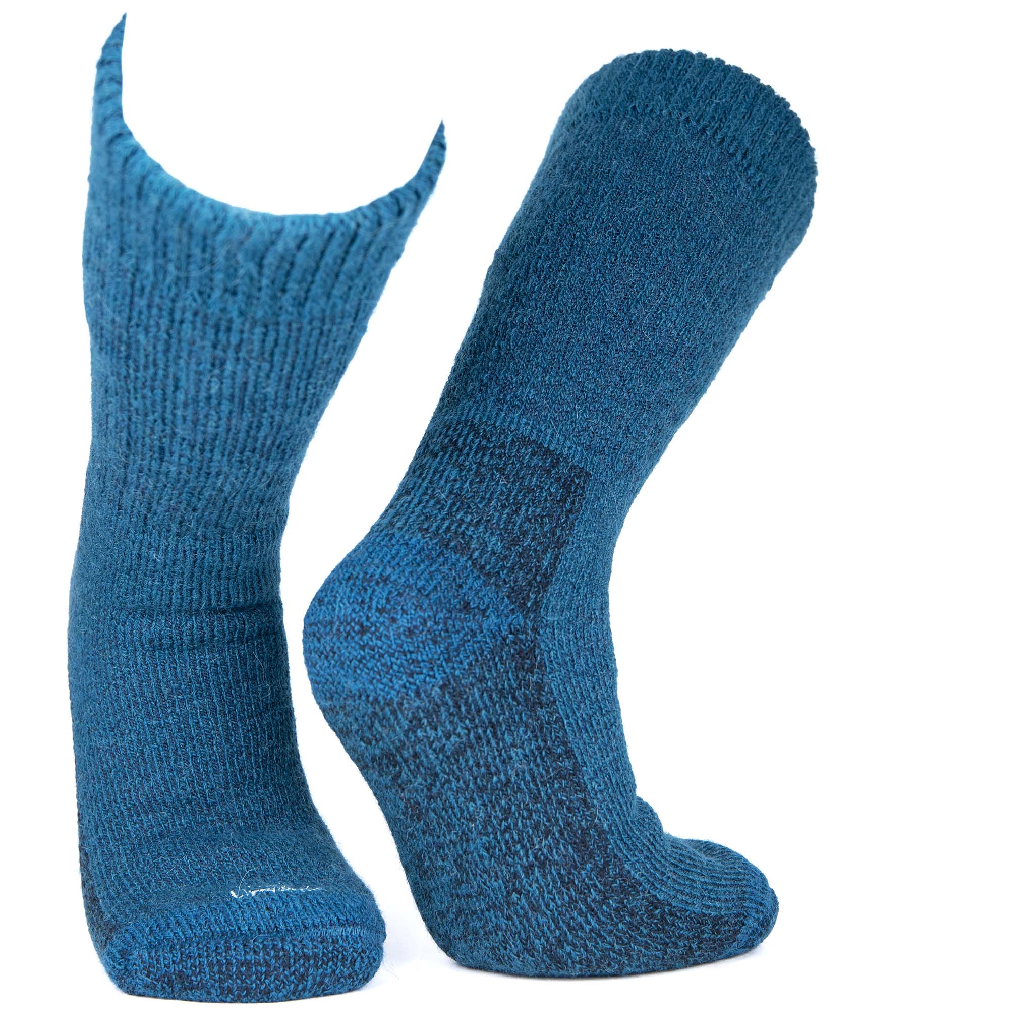 Wärmste Alpaka Thermosocken in dunkeltürkis für extreme Kältebedingungen