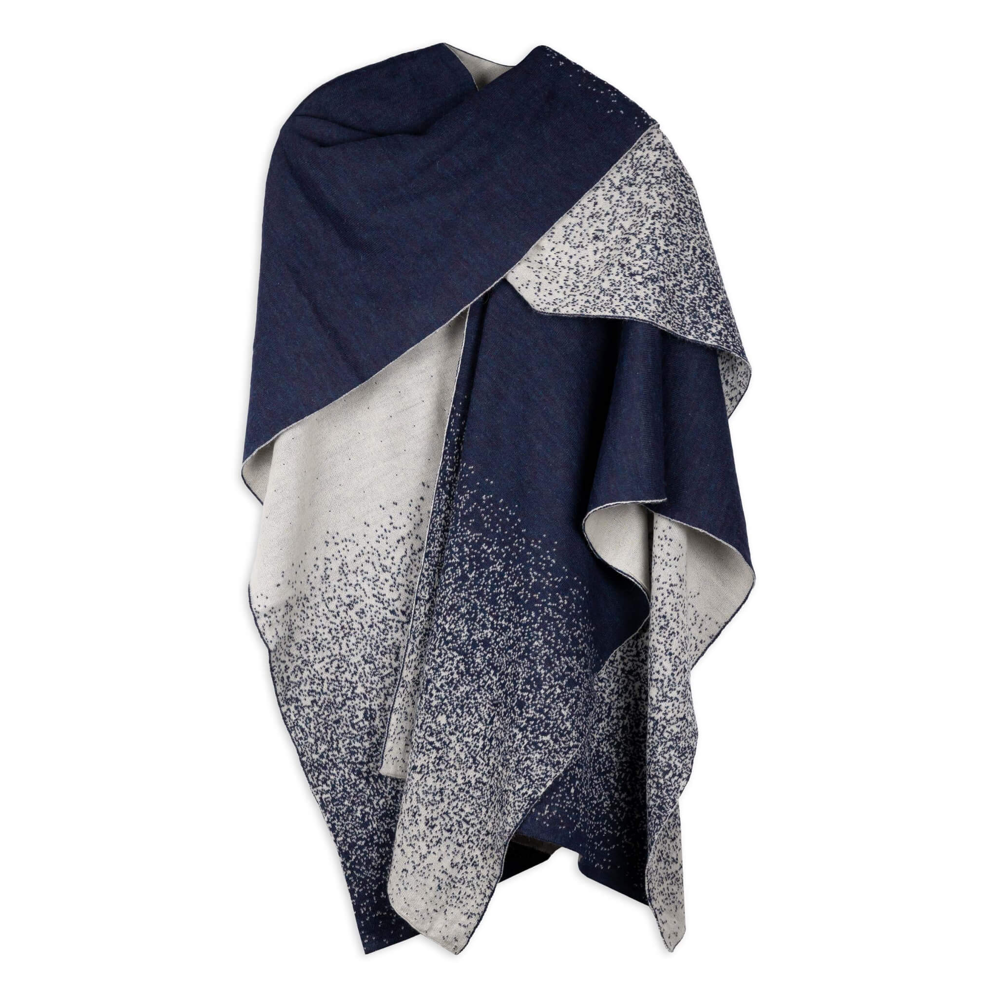 YANA Alpaka Poncho Schal für Damen von Alpakin in dunkelblau